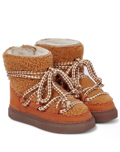 Ботинки-кроссовки из овчины и замши, Curly Yellow Sunflower Inuikii kids
