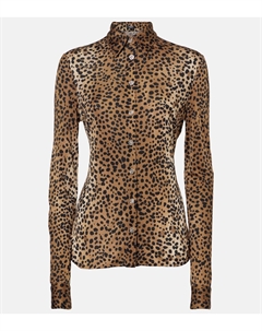 Рубашка с леопардовым принтом, Natural+Black Versace
