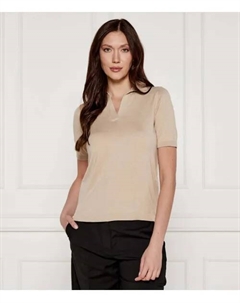 Шелковая рубашка-поло Regular fit, бежевый Weekend max mara