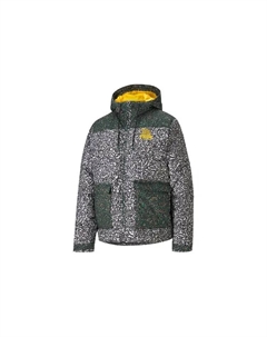 Куртка пуховик мистер Дудл женская зеленая с полным принтом, Green Full Print Puma