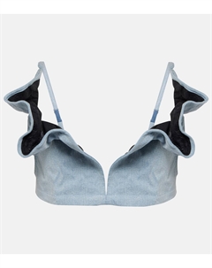 Джинсовый топ-бюстгальтер с оборками, Ice Blue Y / project