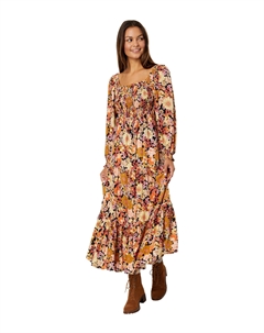 Платье Mystic Floral Long Sleeve Maxi Dress, черный Rip curl