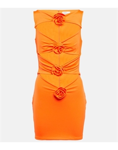 Мини-платье из крепа с вырезом корсаж, оранжевый Giuseppe di morabito