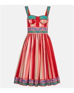 Платье-бюстье из хлопка в полоску Taormina, разноцветный Dolce&gabbana