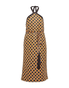 Кожаное платье миди с халтернеем, оранжевый Dodo bar or