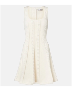 Мини-платье ажурной вязки, слоновая кость Oscar de la renta