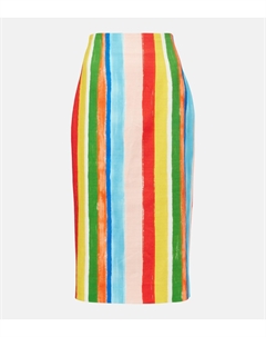 Юбка-карандаш из смесового хлопка в полоску, разноцветный Dolce&gabbana