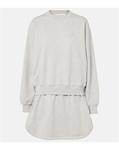 Платье-свитшот из многослойного хлопкового джерси, Light Grey Melange Jw anderson