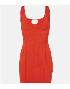 Мини-платье La Mini Robe Sierra из трикотажа в рубчик, оранжевый Jacquemus