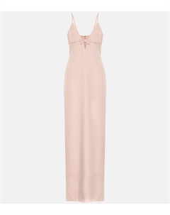 Платье макси с V-образным вырезом, Cammeo Miu miu