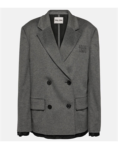 Двубортный пиджак из шерсти и кашемира, Grigio Miu miu