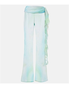 Прозрачные расклешенные брюки с оборками от Шона, Green Lagoon Bananhot