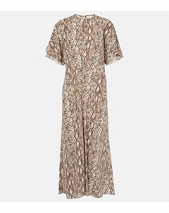 Платье миди Keany с принтом из смесового шелка, Natural Isabel marant