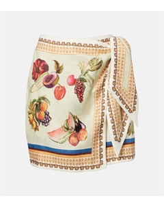 Юбка-халат из льна с принтом Mercado, разноцветный Alemais