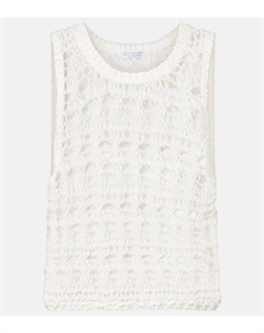Топ из смеси джута и хлопка ажурной вязки, Panama Brunello cucinelli