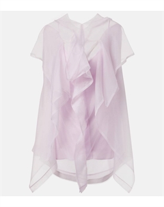 Топ из шелковой органзы с оборками Santana, Peony Khaite