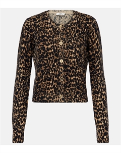 Кашемировый кардиган с леопардовым принтом, Sand Multi Frame