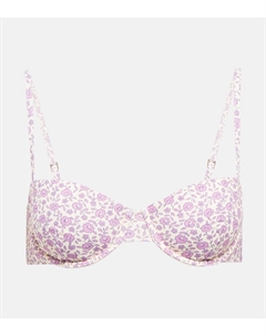 Верх бикини с цветочным принтом, Pink Tonal Ditsy Tory burch