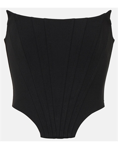 Укороченный топ из смесовой шерсти, черный Giuseppe di morabito