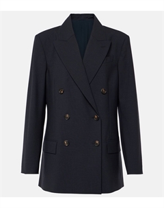 Двубортный пиджак из смесовой шерсти, Blu Brunello cucinelli