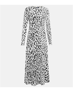 Длинное платье из смесовой шерсти с леопардовым принтом, Snow Leopard Polo ralph lauren