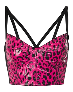 Топ-бюстье с леопардовым принтом, Leo Nero F.Fuxia Dolce&gabbana