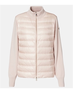 Кардиган из натуральной шерсти с пуховыми вставками, Light Pink Moncler