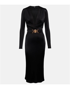 Платье миди с капюшоном Medusa Biggie, черный Versace