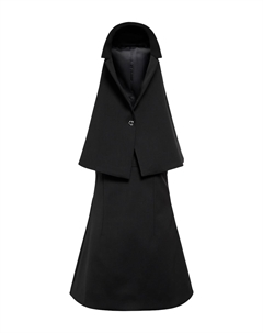 Мини-платье-трансформер из твила А-силуэта, черный Coperni