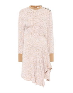 Асимметричное жаккардовое платье, White - Beige Chloe