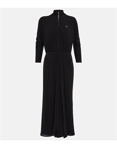 Платье миди с воротником-стойкой, Nero Prada