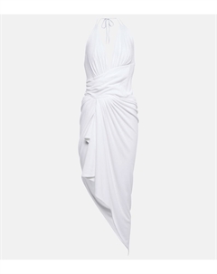 Асимметричное платье миди с халтернеем, белый Alexandre vauthier