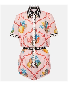 Комбинезон из хлопка с принтом Капри, Tappezzeria Conchiglie Fondo Dolce&gabbana