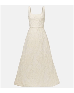 Платье из цветочного жаккарда, слоновая кость Monique lhuillier