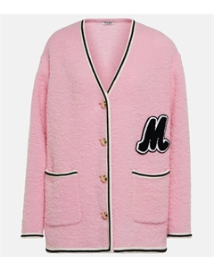 Кардиган из букле с добавлением шерсти, розовый Miu miu