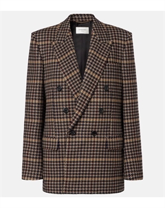 Двубортный шерстяной пиджак в клетку, Multicolore Saint laurent
