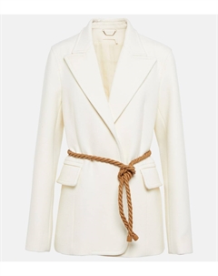 Шерстяной блейзер с поясом, Iconic Milk Chloe