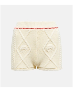 Шорты из шерсти вязки косами, бежевый Marine serre