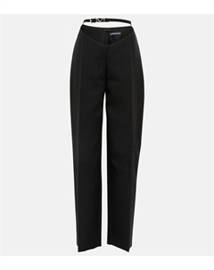 Шерстяные брюки с декоративным вырезом, черный Y / project