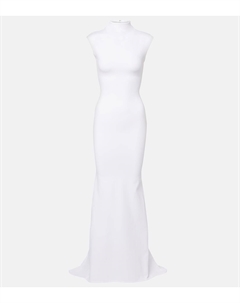 Платье макси из крепового джерси Alba, белый Jacquemus