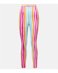 Полосатые леггинсы из смесового шелка, разноцветный Dolce&gabbana
