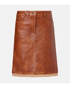 Кожаная юбка миди, Brandy Miu miu