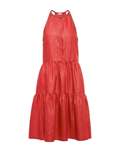 Мини-платье из смесового льна с декором, Ceralacca Brunello cucinelli