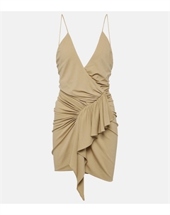 Платье-халат с драпировкой и оборками, песочный Alexandre vauthier