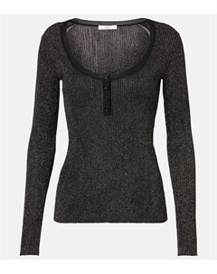 Рубашка хенли из трикотажа с люрексом, Black Gold Chloe