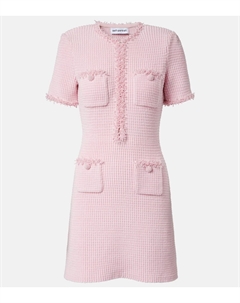 Украшенное трикотажное мини-платье, розовый Self-portrait