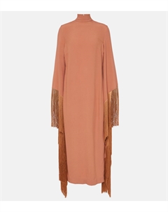 Платье миди из крепа с бахромой Del Mar, Terracotta Taller marmo