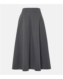 Юбка миди из смесовой хлопковой ткани, Dark Grey Brunello cucinelli