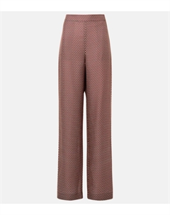 Прямые шелковые брюки с высокой талией и принтом, Ruby Combo Joseph