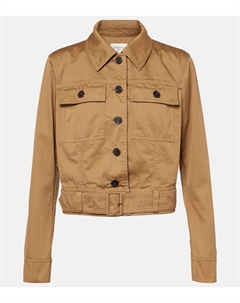 Укороченная куртка из хлопковой саржи, Chatain Saint laurent